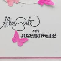 Romantische Glückwunschkarte zur Jugendweihe mit Schmetterling-Motiv, Aquarell-Farben, Jugendweihe-Karte für Mädchen Bild 3