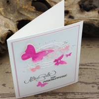 Romantische Glückwunschkarte zur Jugendweihe mit Schmetterling-Motiv, Aquarell-Farben, Jugendweihe-Karte für Mädchen Bild 4