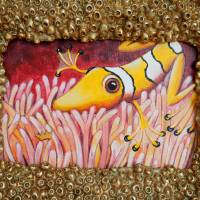 Der Clownfrosch, Clownfisch, Acrylbild, Frosch Bild, witziges Bild, Unikat, Seeanemone, Original Bild 3