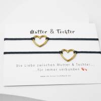 Mutter Tochter Armband, Geschenk für Mutter, Glücksarmband, Muttertag , Herz Armband Bild 3