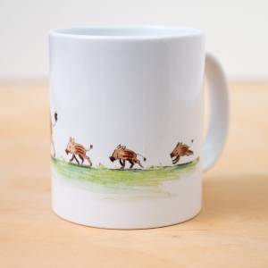 Frühstückstasse Becher, Tasse mit niedlichen Wildschweinen, Kaffeetasse-Geschenk Bild 4