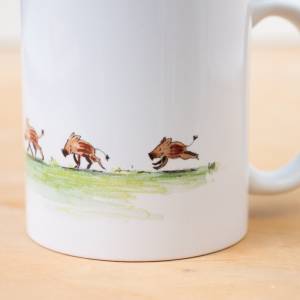 Frühstückstasse Becher, Tasse mit niedlichen Wildschweinen, Kaffeetasse-Geschenk Bild 5