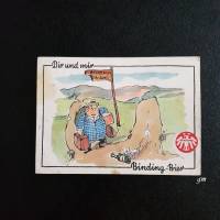Postkarte, Ansichtskarte, Werbung "Dir und mir Binding-Bier", Karikatur Bild 1