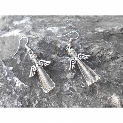 Traum Engel Ohrringe Kristall irisierend 925