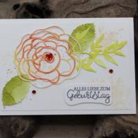 Karte zum Geburtstag, Grußkarte, Geburtstagskarte mit Blüten-Motiv