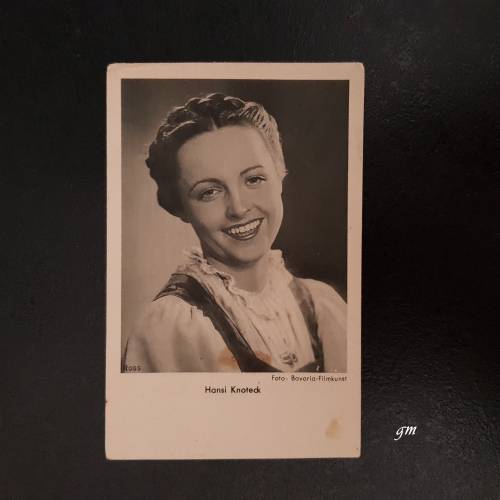 Vintage Fotokarte Hansi Knoteck – Unbeschriebene Portrait Postkarte aus der Bavaria-Filmkunst