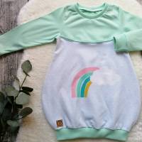 Gr. 104 Pullover / Shirt / Tunika – Mädchen * Regenbogen * Mint Bild 1