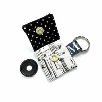 Einkaufswagenchip Musiknoten beige schwarz Täschchen Schlüsselanhänger mit Chip  Chiptäschchen Musiker Noten Bild 2