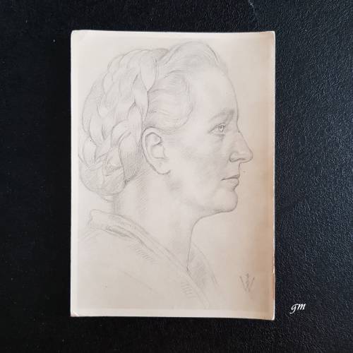 Postkarte Künstlerkarte Deutsches Reich Willrich Bäuerin aus Niedersachsen Propaganda 1930