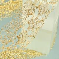 Goldspitze - Choker in gold - gehäkelt im Muschelmuster aus 24ct vergoldetem Draht - bcd manufaktur Bild 10