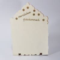 Goldhochzeit Karte Dioramakarte gold creme perlmutt edel elegant Stellkarte Grußkarte Goldene Hochzeit Bild 4