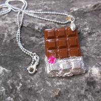 Tafel Schokolade Halskette  925 er Kugelkette kawaii sweet Bild 1