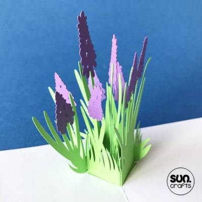 Plottdatei 3D Pop Up Karte Hyazinthen, Frühling, Ostern, Geburtstag