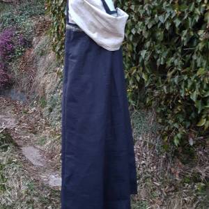 Wikinger Kleid, blaues Leinen Schürzenkleid, Mittelalter Gewandung, Cosplay Kostüm, LARP Bild 4