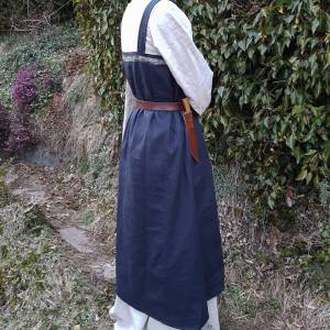 Wikinger Kleid, blaues Leinen Schürzenkleid, Mittelalter Gewandung, Cosplay Kostüm, LARP Bild 5