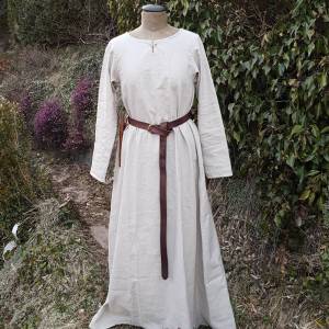 Wikinger Kleid, blaues Leinen Schürzenkleid, Mittelalter Gewandung, Cosplay Kostüm, LARP Bild 8