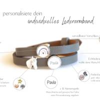personalisiertes Schulkind Armband, Kinderarmband, Schulanfang, Schultüte, Schulkindarmband, Lederarmband, Regenbogen Bild 2
