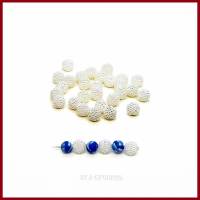 15 weiße Berry-Perlen, Beeren, Kugeln, 10mm, pearl,  Acryl Bild 1