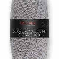 Pro Lana Sockenwolle Uni Classic 100 4-fach 100 g 4090 hellgrau Bild 1