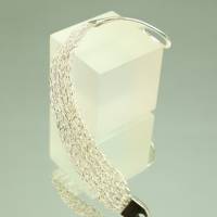 Silber-Damen-Armband – twisted gehäkelt - mit auffallendem Knebelverschluss von bcd manufaktur Bild 1