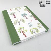 Notizbuch, Bäume mittel-grün , DIN A5, Hardcover, 100 Blatt Fadenheftung Recyclingpapier Bild 1