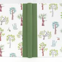 Notizbuch, Bäume mittel-grün , DIN A5, Hardcover, 100 Blatt Fadenheftung Recyclingpapier Bild 2