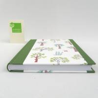 Notizbuch, Bäume mittel-grün , DIN A5, Hardcover, 100 Blatt Fadenheftung Recyclingpapier Bild 3