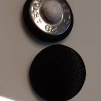 Knopf schwarz  mit Stoff bezogen  18 mm Bild 1