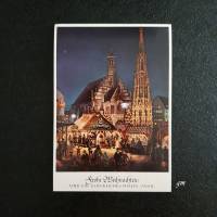 Postkarte, vintage, Weihnachtskarte, Nürnberger Christkindles-Markt, Werbung Schmidt, Lebenkuchefabrik, Liebfrauenkirche Bild 1