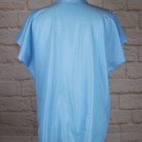 Vintage Sommer Bluse Kurzarm Josi Style Größe 40 Hellblau Karo Schluppenbluse Blusentop Stehkragen Bild 5