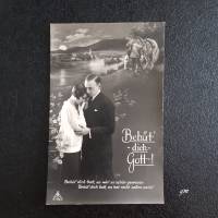 Postkarte, vintage, Fotokarte, ca. 1940, Liebe, verliebt, unbeschrieben, "Behüt Dich Gott!" Abschied Bild 1