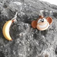Affe mit Banane   Ohrhänger  kawaii Urwald fröhlich Bild 2