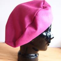 Rosa Baskenmütze aus Wolle Bild 1