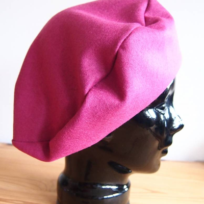 Rosa Baskenmütze aus Wolle