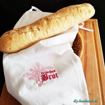 Brotbeutel aus Baumwolle – Stoffbeutel für Baguette & Brötchen 23 x 52 cm, umweltfreundlich & wiederverwendbar