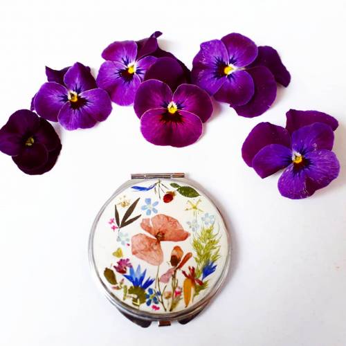 Neu Spiegel echte Blumen floral bunt