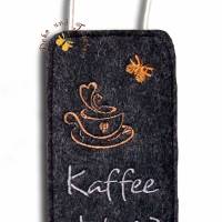 Bestickter Door-Hanger Türschild Türhänger Homeoffice Kaffee dabei witzige Geschenkideen Bild 1