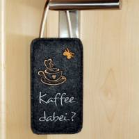 Bestickter Door-Hanger Türschild Türhänger Homeoffice Kaffee dabei witzige Geschenkideen Bild 2
