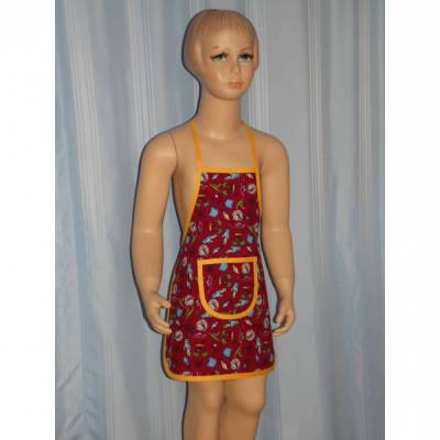 Kinder Schürze Pirat dunkelrot