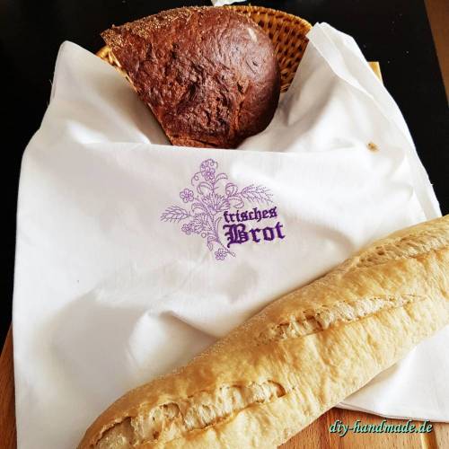 Unikat, Brotbeutel nostalgisch wie bei Oma, Stoffbeutel aus Baumwolle für Brot und Brötchen, 35 x 37  cm,