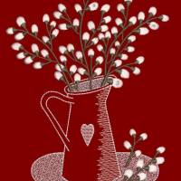 Frühlingsdeko - Edle Kanne mit Weidenkätzchen / Palmkätzchen 14 x 17,5 Shabby chic, bitte Format auswählen Bild 4