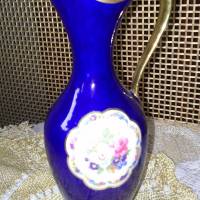 Vintage Vase Echt Kobalt Rosen - Henkelvase Bild 1
