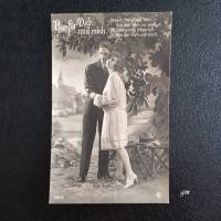Postkarte, vintage, Fotokarte, ca. 1920er, Liebe, verliebt, unbeschrieben, "Nur für Dich und mich." Bild 1