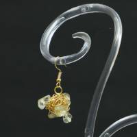 Edelsteinschmuck - funkelndes Citrin und Gold - aus vergoldetem Draht gewickelte Kugel-Ohrhänger Bild 5