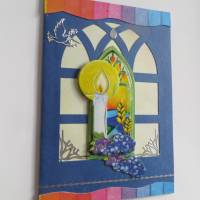 Kommunionskarte, Kerze Trauben, Glückwünsche  religiöse Anlässe Bild 5