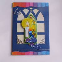 Kommunionskarte, Kerze Trauben, Glückwünsche  religiöse Anlässe Bild 7
