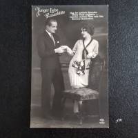 Postkarte, vintage, Fotokarte, ca. 1920er, Liebe, verliebt, Heiratsantrag, unbeschrieben, Junger Liebe Rosenblüte, Bild 1