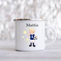 Personalisierte Tasse mit Namen Jungen Mädchen Fußball Bild 4