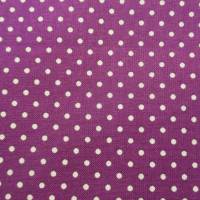 Popeline Baumwolle " Judith" Punkte/Tupfen 2 mm violett/weiß Oeko-Tex Standard 100(1m/8,-€) Bild 3