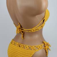 Bandeau-Bikini Damen gehäkelt mais-gelb Häkelbikini Spezialgarn Bild 5